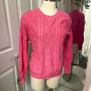 Hollister Pink Cable Knit Sweater